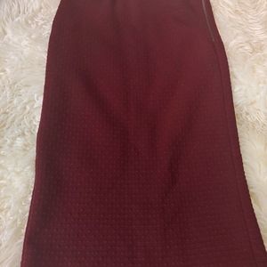 Ann Taylor Burgundy Midi Skirt XXS